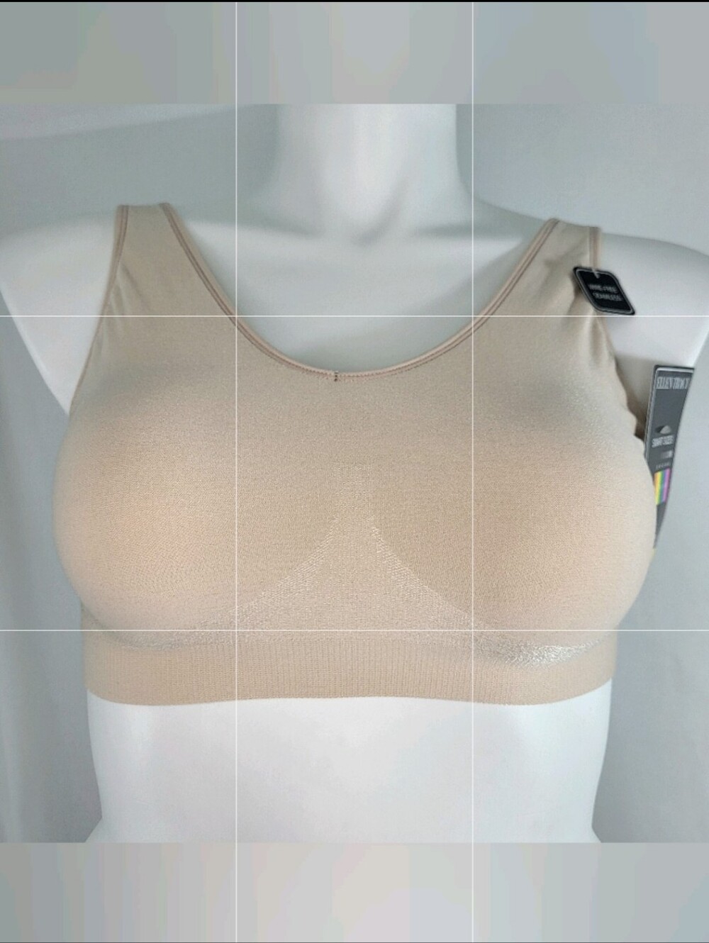 Ellen Tracy Beige BRA Size L Wirefree Seamless Smart Sizes Full Figure NWT